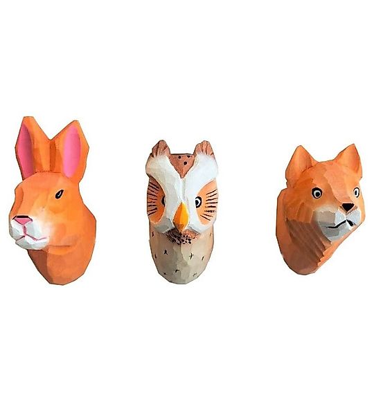your castle Wandhaken 3 Wandhaken Garderobehaken aus Holz Tiere ca. 12cm günstig online kaufen