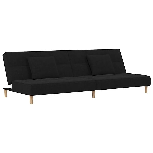 vidaXL Schlafsofa 2-Sitzer mit 2 Kissen Schwarz Stoff 375794 günstig online kaufen