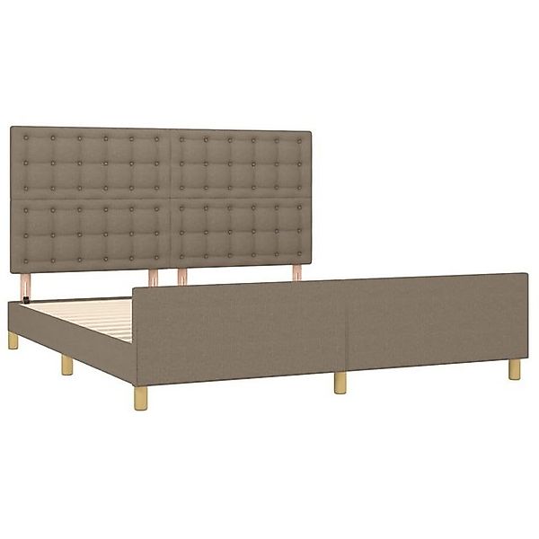 vidaXL Bettgestell Bettrahmen mit Kopfteil Taupe 160x200 cm Stoff Bett Bett günstig online kaufen