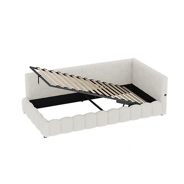 MODFU Schlafsofa Polsterbett mit LED, USB & Stauraum, Daybett Tagesbett 90x günstig online kaufen