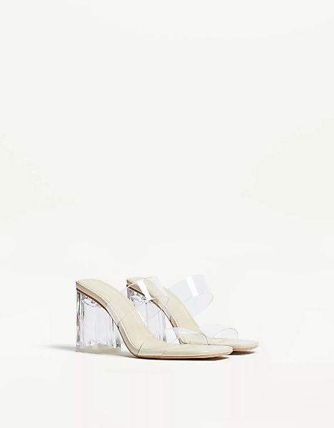 Bershka Absatzsandalen Mit Vinyl-Riemchen Damen Transparent günstig online kaufen