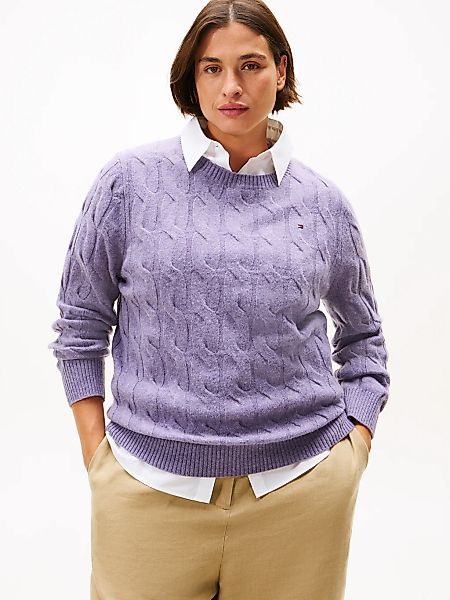 Tommy Hilfiger Curve Strickpullover "CRV SOFT WOOL CABLE C-NK LS SWT" in gr günstig online kaufen