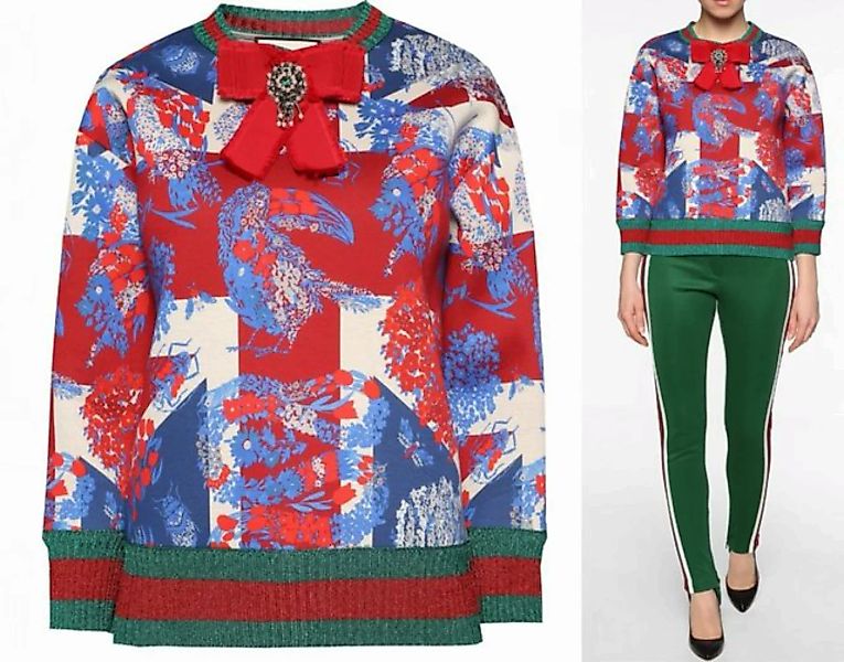 GUCCI Sweatshirt GUCCI GG Web Stripes Patterned Crystal Bow Pullover Sweate günstig online kaufen