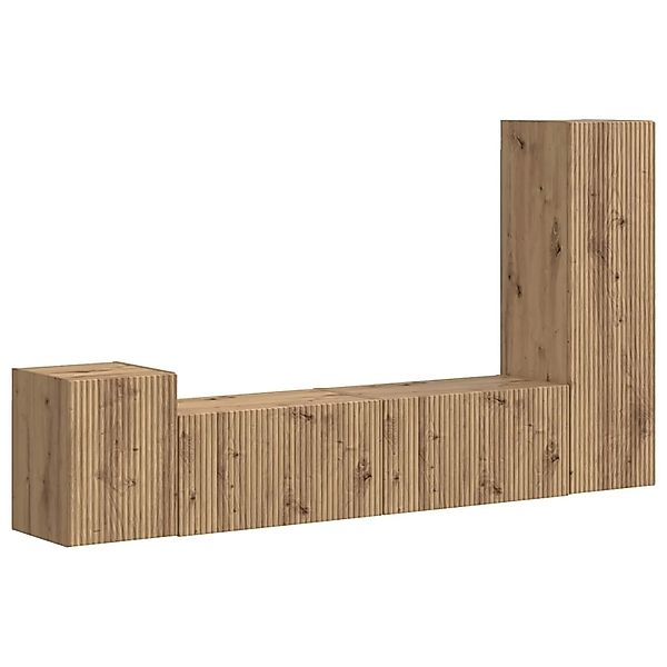 vidaXL TV-Schrankset Wandmontiert 4-Tlg Artisan-Eiche Holzwerkstoff 3409005 günstig online kaufen