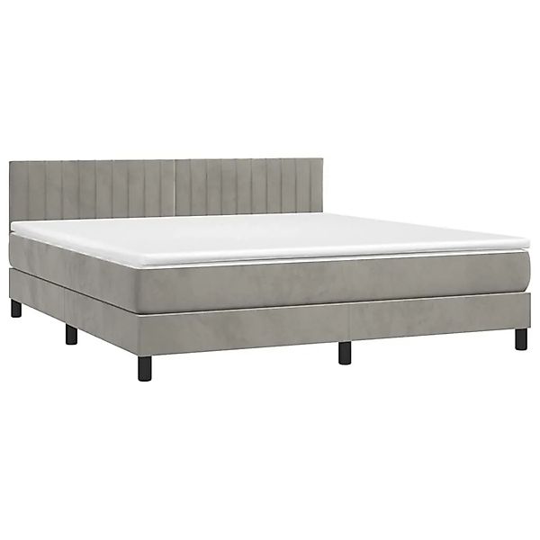 vidaXL Boxspringbett mit Matratze Hellgrau 180x200 cm Samt 3141437 günstig online kaufen