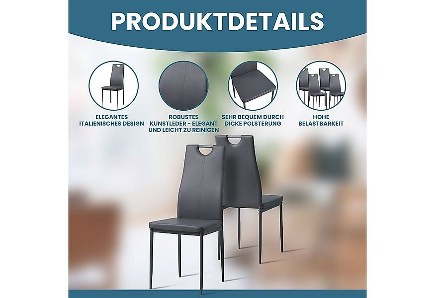 Albatros International Esszimmerstuhl Esszimmerstühle SALERNO 4er Set grau günstig online kaufen