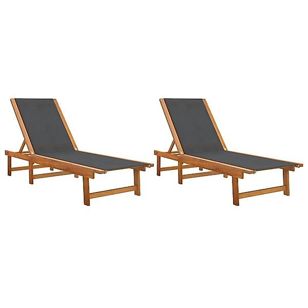 vidaXL Gartenliege Sonnenliegen 2 Stk. Schwarz günstig online kaufen