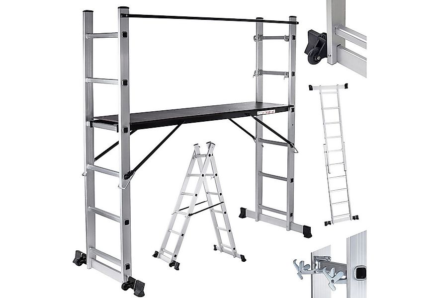 MAXCRAFT Vielzweckleiter Mobile Aluminium Arbeitsbühne / Multifunktionsgerü günstig online kaufen