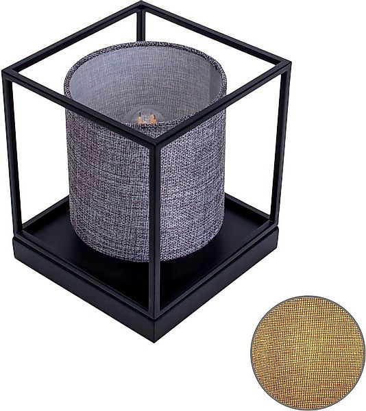 näve Tischleuchte Beta, ohne Leuchtmittel, Würfelform, Metall schwarz, Text günstig online kaufen