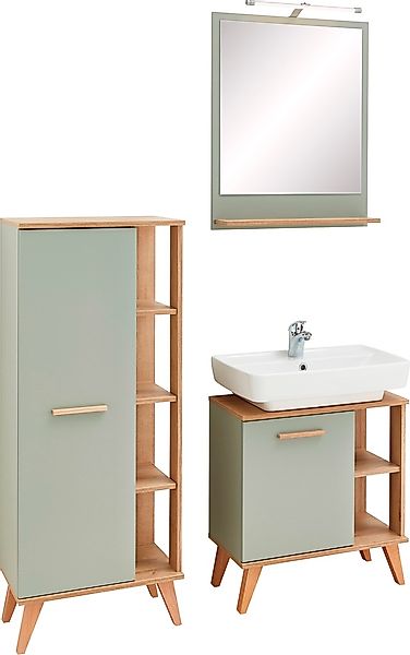 Saphir Badmöbel-Set »Quickset 3-teilig, Waschbeckenunterschrank mit LED-Spi günstig online kaufen