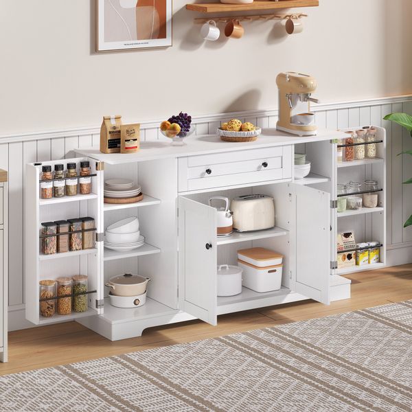 Flieks Küchenbuffet Küchenschrank mit Arbeitsplatte und günstig online kaufen