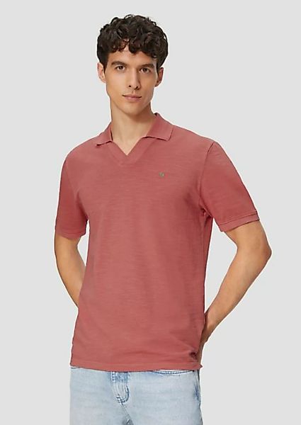 s.Oliver Kurzarmshirt Poloshirt aus Piqué mit Garment Dye Rippblende günstig online kaufen