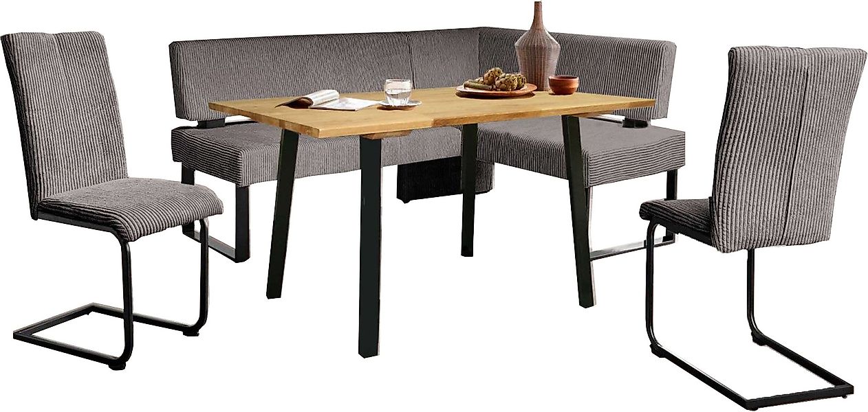 Home affaire Eckbankgruppe »Oliver«, (Set, 4 tlg., 4-tlg), Eckbank mit Well günstig online kaufen