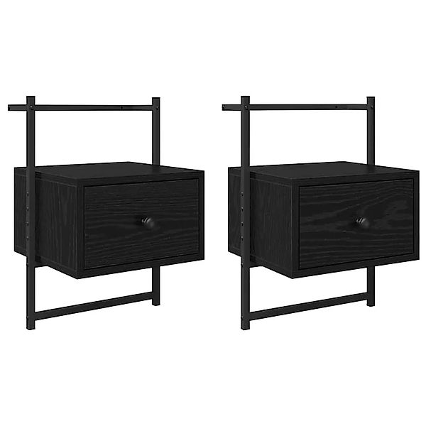 vidaXL Nachttisch 2 Stk Schwarz Eichen-Optik 35 x 30 x 51 cm 882168 günstig online kaufen