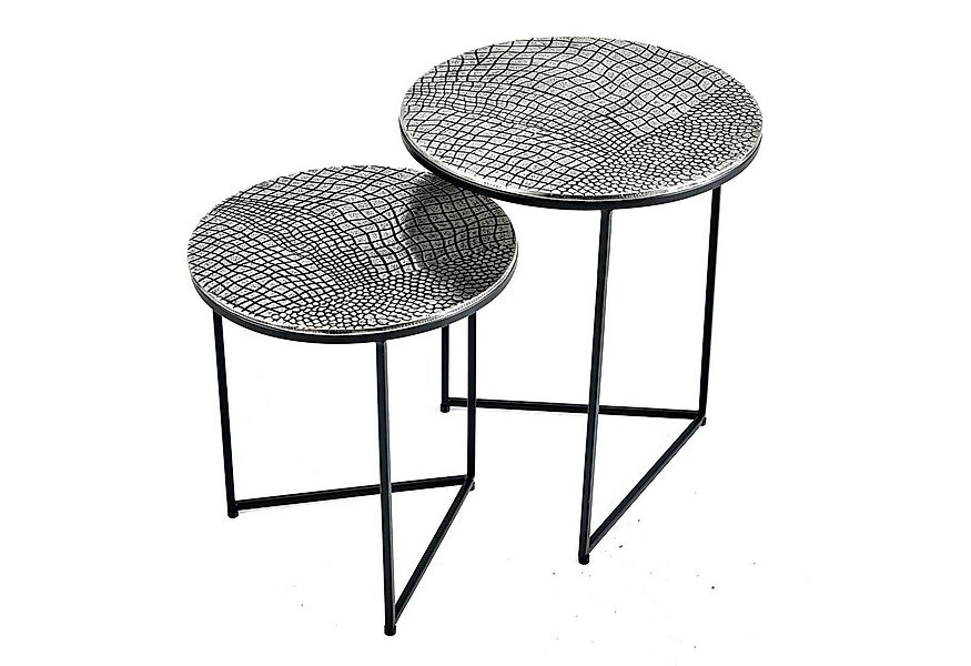 riess-ambiente Couchtisch ELEMENTS Ø40cm silber antik (Set, 2-St), Wohnzimm günstig online kaufen