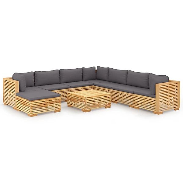 vidaXL 9-tlg Garten-Lounge-Set mit Kissen Massivholz Teak Modell 4 günstig online kaufen