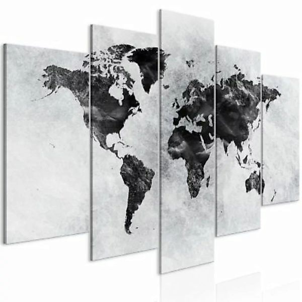 artgeist Wandbild Concrete World (5 Parts) Wide grau/schwarz Gr. 200 x 100 günstig online kaufen
