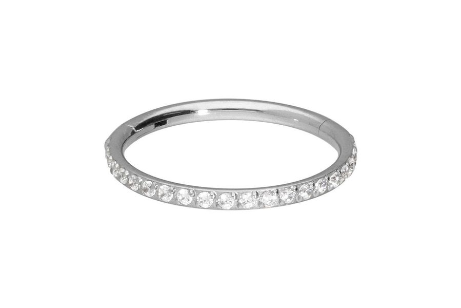 PIERCINGLINE Nasenpiercing Titan Segmentring Clicker EINGEFASSTE günstig online kaufen