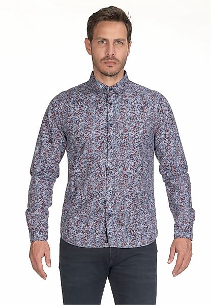 Le Temps Des Cerises Langarmhemd "RETIL" mit filigranem Alloverprint günstig online kaufen