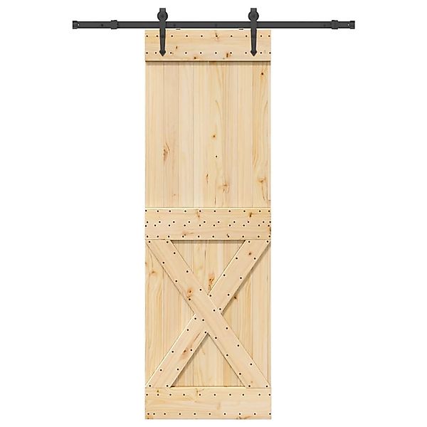 vidaXL Schiebetür mit Beschlag 70x210 cm Massivholz Kiefer 3332784 günstig online kaufen