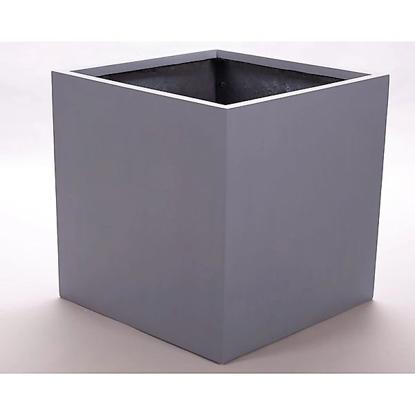 Elegant Einrichten Pflanzkübel Fiberglas Quadratisch 50x50x50cm Grau günstig online kaufen
