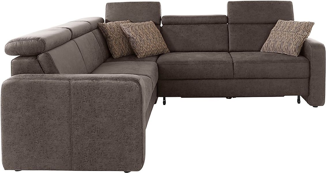 sit&more Ecksofa »Bologna L-Form« Kopfteilverstellung, wahlweise mit Bettfu günstig online kaufen