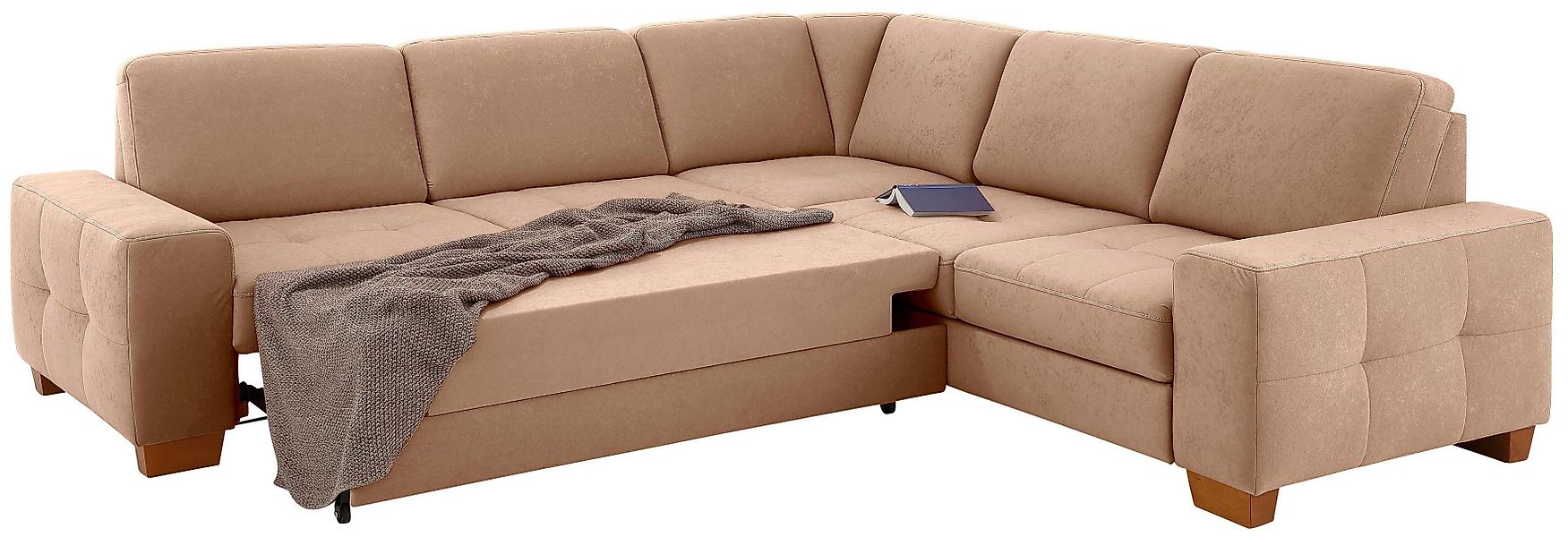 Home affaire Ecksofa "Puccini L-Form" mit Federkern, Sitztiefenverstellung, günstig online kaufen