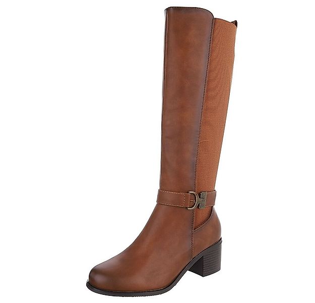 Ital-Design Elegante Damen-Stiefel mit Blockabsatz für Alltag und Freizeit günstig online kaufen
