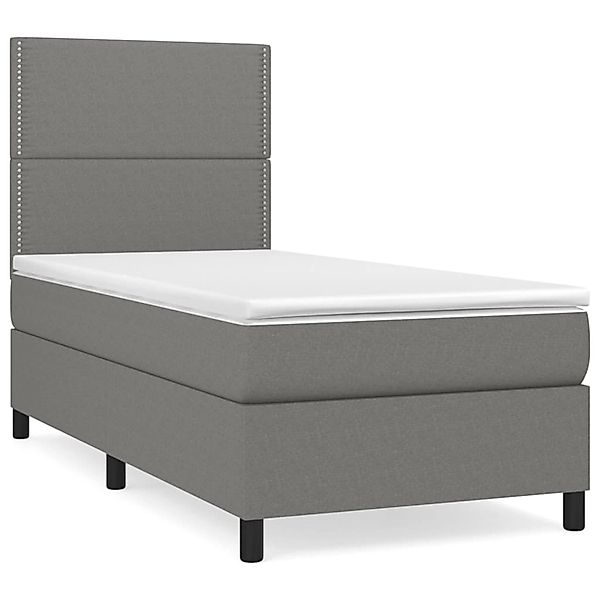 vidaXL Boxspringbett mit Matratze Dunkelgrau 90x200 cm Stoff1395832 günstig online kaufen