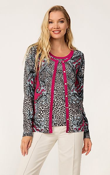 Passioni Cardigan Twinset mit Schal-Print im günstig online kaufen