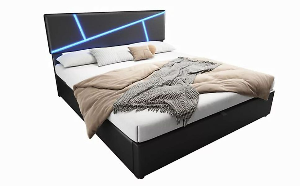 MODFU Polsterbett Bequemes (mit LED-Lichtleisten,140*200 cm, Doppelbett mit günstig online kaufen