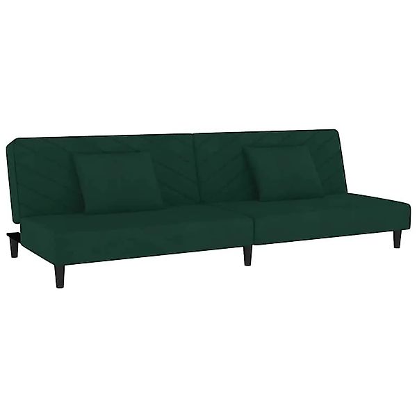 vidaXL Schlafsofa 2-Sitzer mit 2 Kissen Dunkelgrün Samt 375912 günstig online kaufen