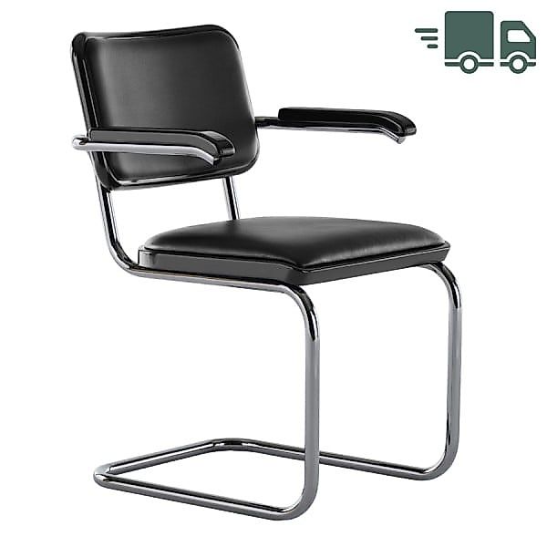 JS. THONET S 64 P SERIOUS 01 | Buche schwarz Hochglanzlack | Stahlrohr-Frei günstig online kaufen