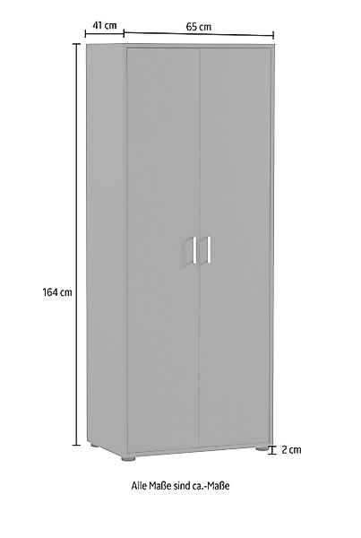 welltime Aktenschrank "Baku", Stauraumschrank, 65x163 cm, Türen mit Soft-Cl günstig online kaufen