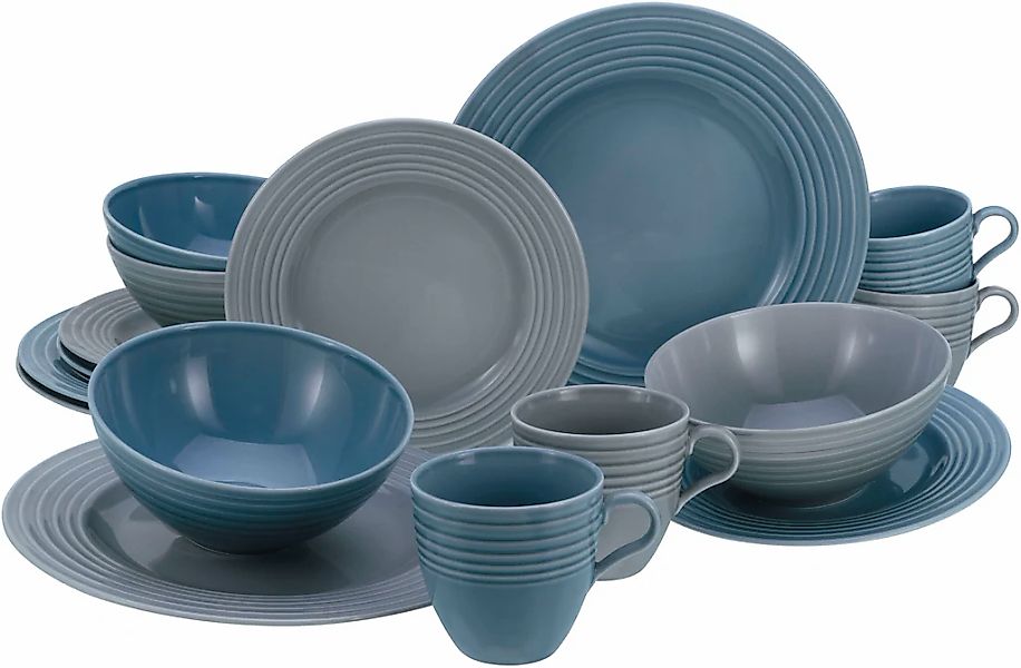CreaTable Kombiservice "Geschirr-Set Stripes Colors" Service, umlaufendes R günstig online kaufen