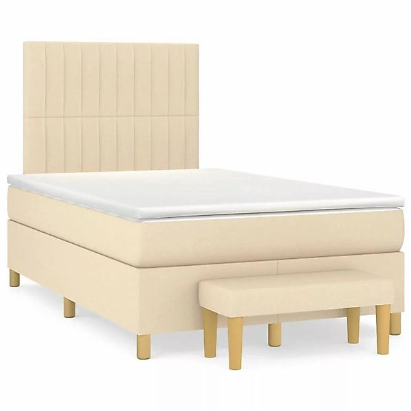 vidaXL Boxspringbett mit Matratze Creme 120x200 cm Stoff1358398 günstig online kaufen