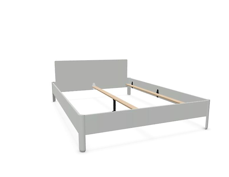 NAIT Doppelbett farbig lackiert Lichtergrau 160 x 220cm Mit Kopfteil günstig online kaufen