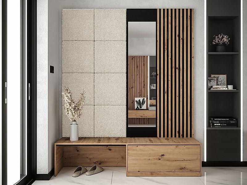 MIRJAN24 Garderoben-Set Premium, (Komplett-Set, Schuhschrank, Spiegel, Lame günstig online kaufen