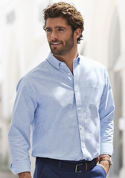 H.I.S Langarmhemd "Regular-fit", Oxfordhemd langarm mit Button-down-Kragen günstig online kaufen