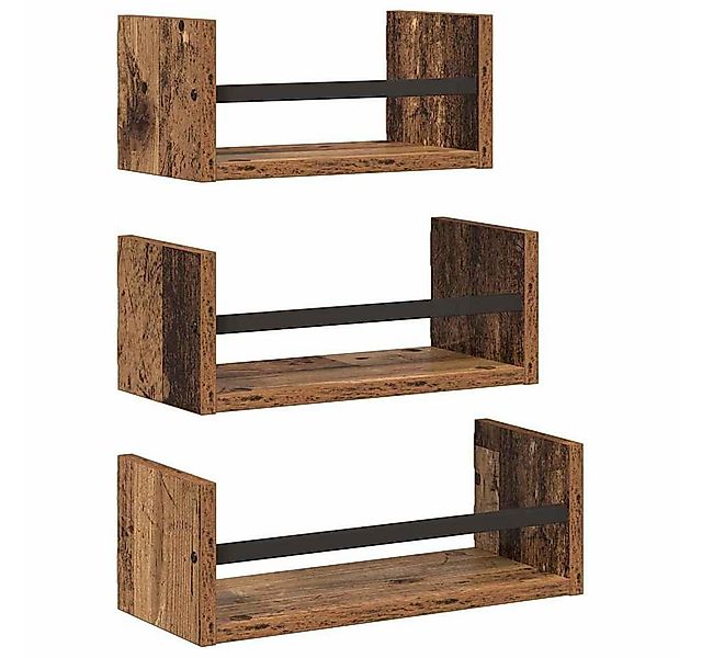 vidaXL Regal Wandregal-Set mit Regal 3 pcs Altholz 40x16x14cm Holzwerkstoff günstig online kaufen