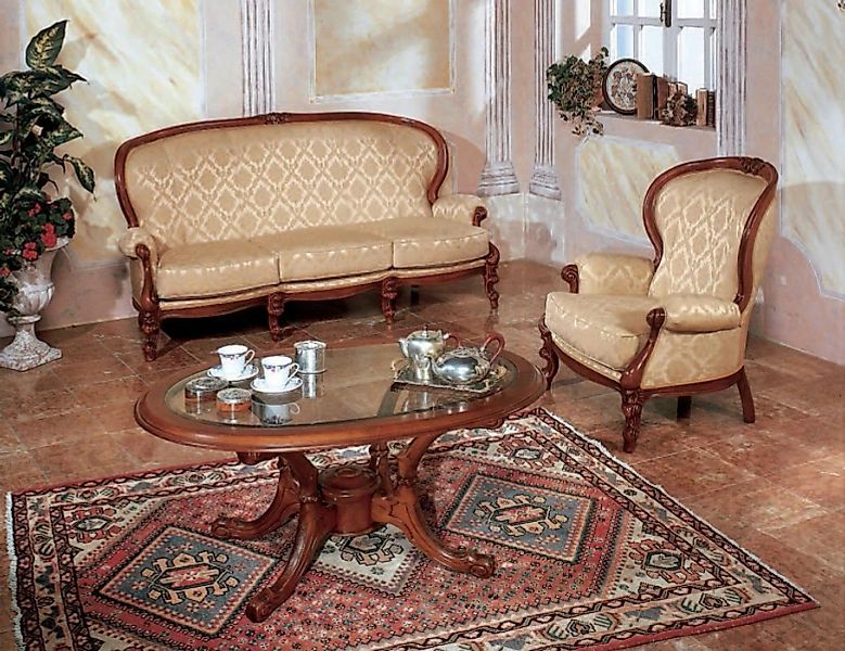 JVmoebel Sofa Klassische Sofagarnitur Couch Sofa Sessel Couchtisch Italieni günstig online kaufen