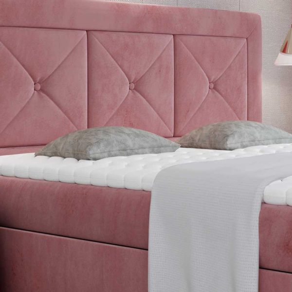 Bett Doppelbett in Altrosa aus Samt günstig online kaufen