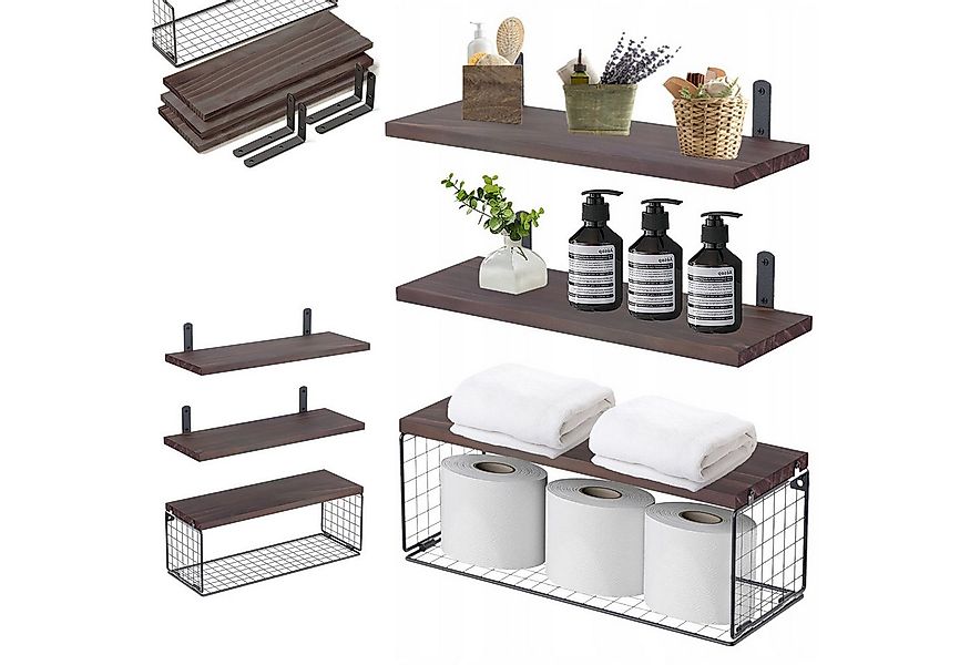 MODFU Wandregal 3+1 Set Wandregale Schweberegal Hängeregal Wand Regal Holz, günstig online kaufen