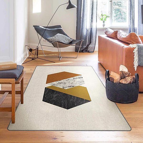 Teppich Geometrische Hexagone günstig online kaufen