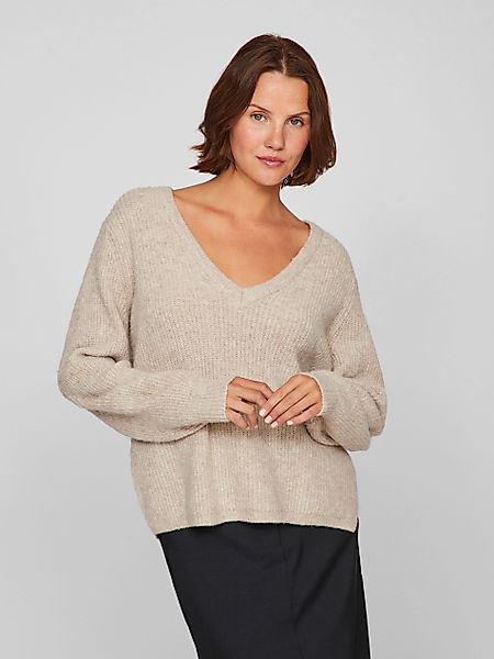 Vila V-Ausschnitt-Pullover VIBELUNA V-NECK REV L/S günstig online kaufen