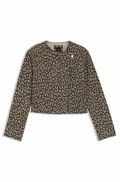 BOSS ORANGE Bikerjacke "Jaleo Premium Damenmode", in Cropped-Länge, Leo-Jac günstig online kaufen