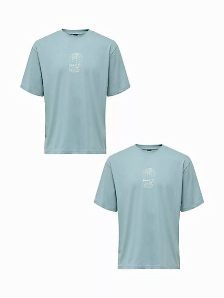 ONLY & SONS T-Shirt T-Shirt 2er-Set Rundhals Kurzarm (1-tlg) ONSMALIK LIFE günstig online kaufen