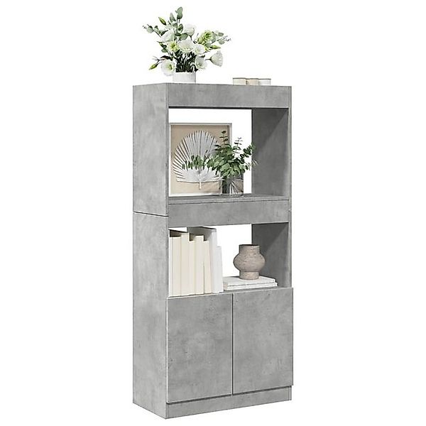 vidaXL Bücherregal Highboard Betongrau 63x33x140 cm Spanplatte günstig online kaufen