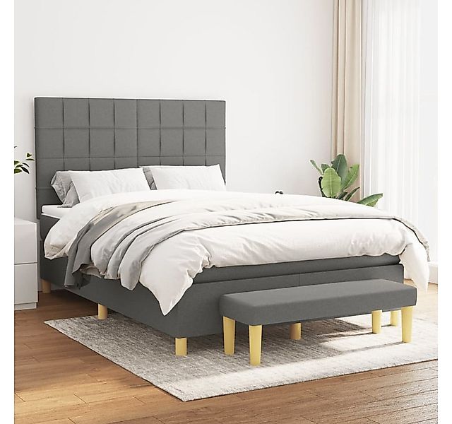 vidaXL Boxspringbett mit Matratze Schwarz 140x200 cm Stoff1358391 günstig online kaufen