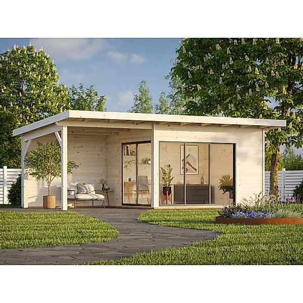 Palmako Gartenhaus Andrea Slide Plus 693 x 300 cm Grau-Anthrazit FSC® günstig online kaufen